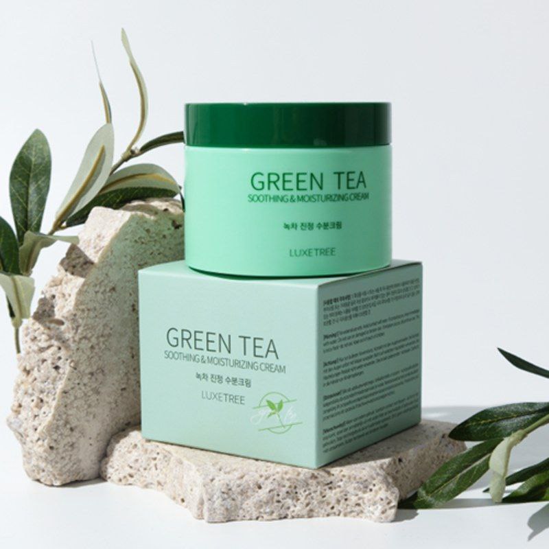 Luxetree-Green Tea Soothing Moisturizing Cream 100ml  آبرسان تسکین دهنده و مرطوب کننده چای سبز Luxetree