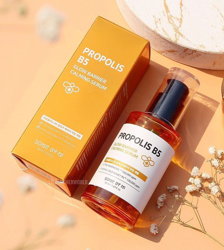 SOME BY MI : Propolis B5 Glow Barrier Calming Serum   🍯 سرم تسکین‌دهنده ، درخشان‌کننده و تقویت‌کننده سد‌دفاعی پروپولیس و B5 سام بای می